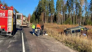 Восемь человек пострадали в ДТП с грузовиком и микроавтобусом на трассе в Карелии