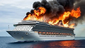 Туристический лайнер с 200 пассажирами на борту загорелся на реке Нил в Египте