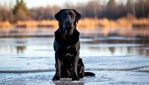 Под Тюменью командир самолёта, рискуя жизнью, вытащил провалившегося под лёд пса