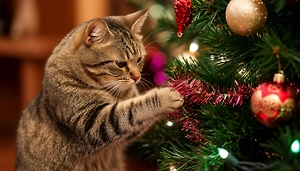 Названы новогодние украшения, которые могут навредить домашним животным