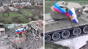 Триколоры в руках и на танках: Военкор показал первые фото из освобождённого Северска