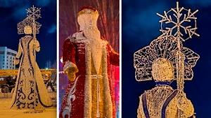 Жители Нижневартовска не оценили гигантских Деда Мороза и Снегурочку без лица