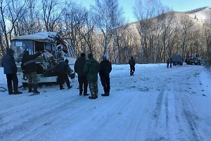 Число пострадавших в ДТП с автобусом и лесовозом в Приморье выросло до 15