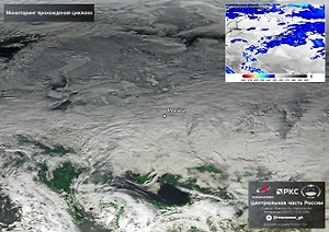 Мощный снежный циклон над Москвой сняли из космоса