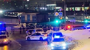 Появилось видео подрыва машины ДПС у Савёловского вокзала в Москве