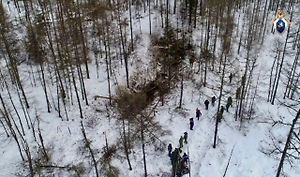 Следком показал фото с места падения вертолёта в Амурской области