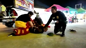 Полицейские переоделись в костюм льва ради задержания неуловимого вора в Таиланде