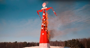 В Москве сожгли самое высокое в России чучело высотой 25 метров