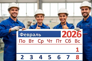 Производственный календарь февраля 2026 года: рабочие и выходные дни, часы работы, график с учётом 23 Февраля
